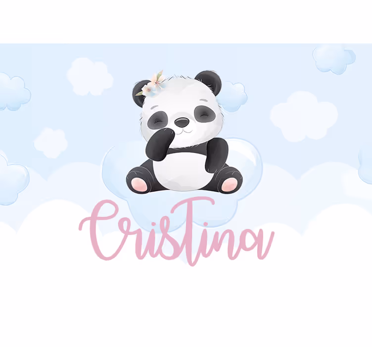 Mural de animales diseño de panda tierno - TenVinilo