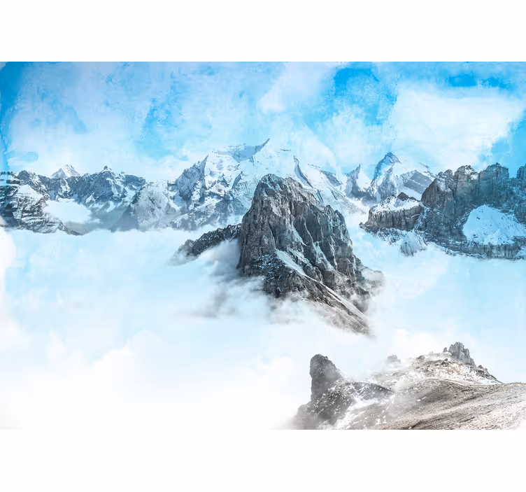 Mural de montañas picos glaciares majestuosos - TenVinilo