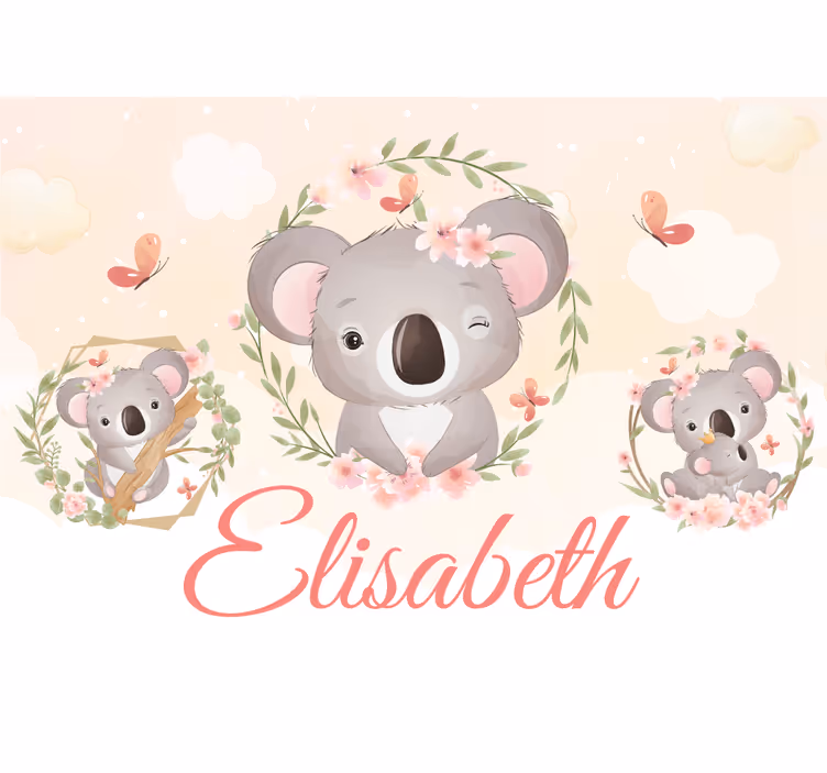 Mural personalizable koala delicia familiar - TenVinilo
