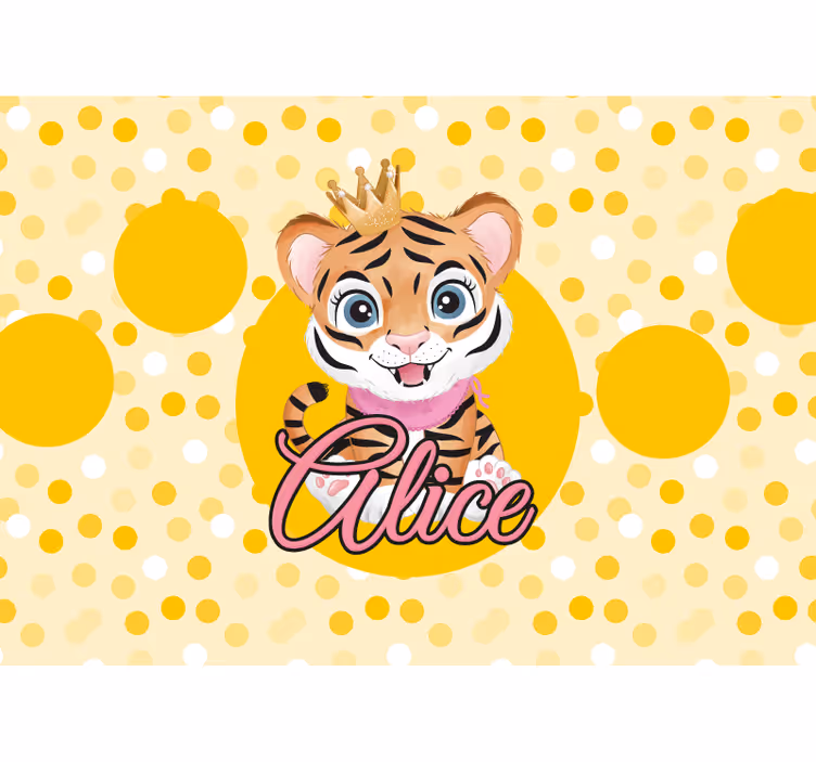 Mural de animales personaje de tigre lindo - TenVinilo