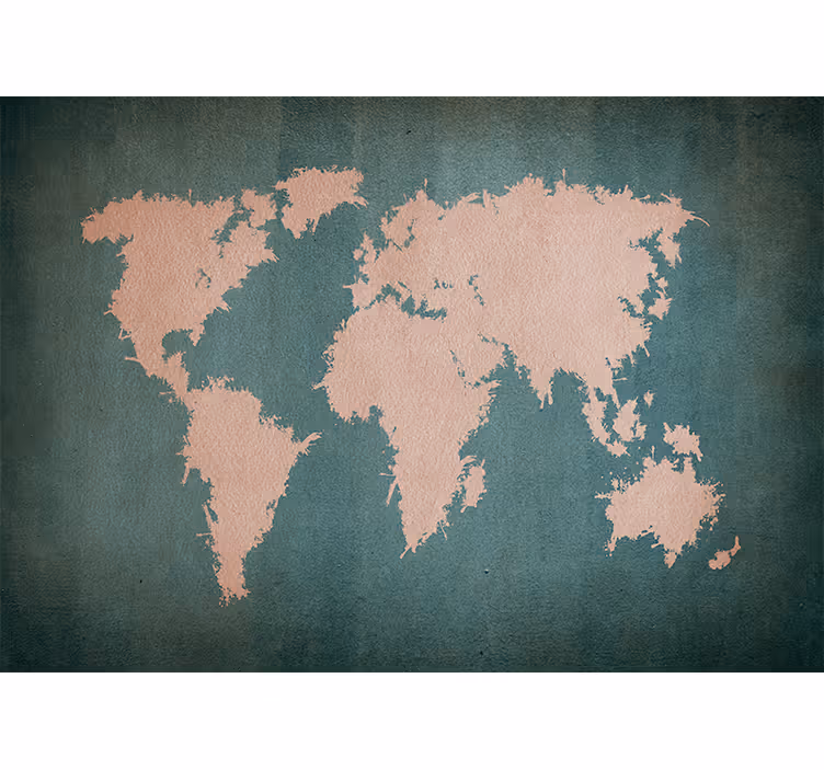 Mural mapamundi contorno del mundo global - TenVinilo