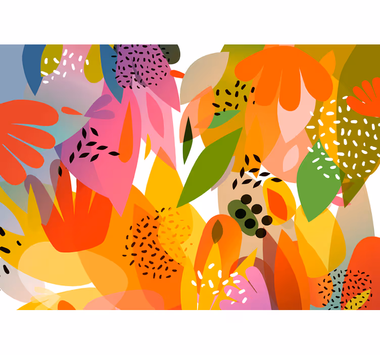 Mural de flores collage floral colorido - TenVinilo