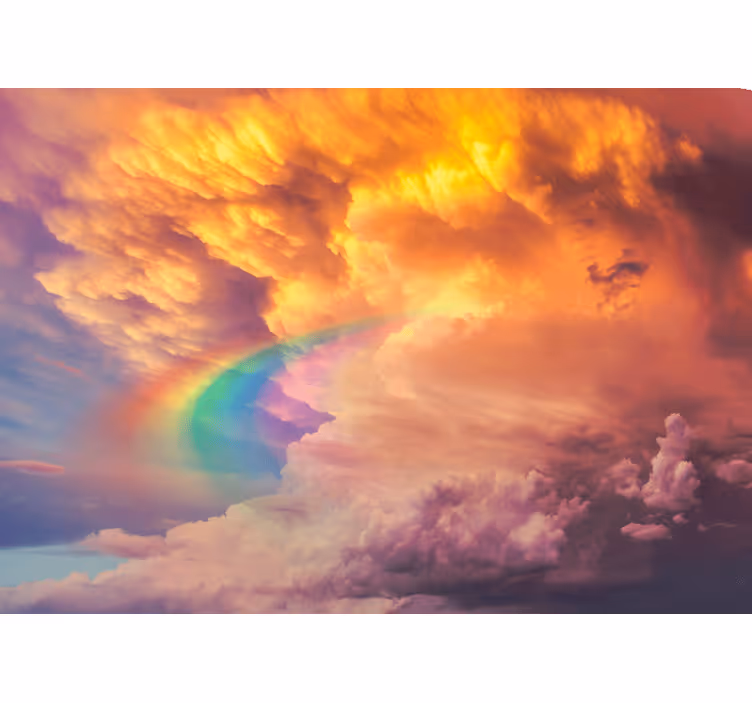 Fotomural cielo paisaje nublado majestuoso arcoíris - TenVinilo