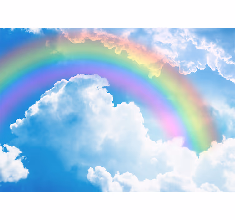 Fotomural cielo nubes de arcoíris coloridas - TenVinilo