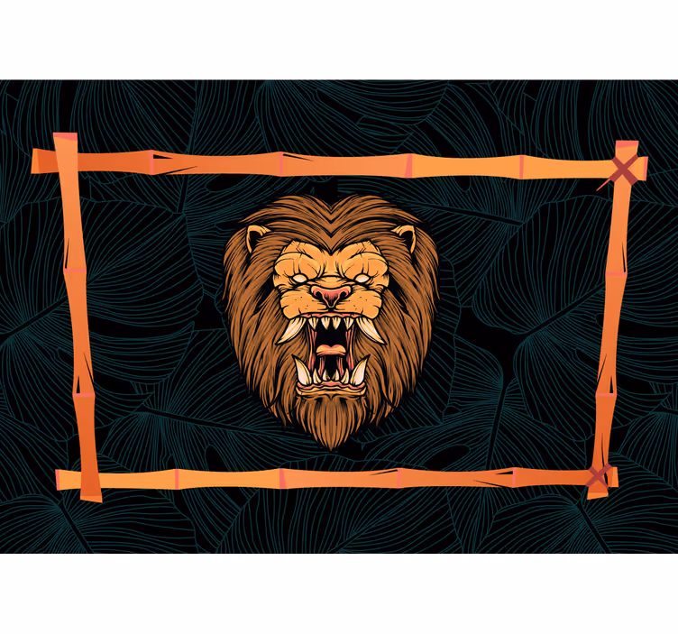 Mural de leones obra de arte majestuosa - TenVinilo