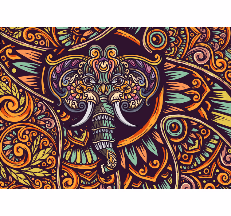 Mural de animales motivo decorativo de elefante - TenVinilo