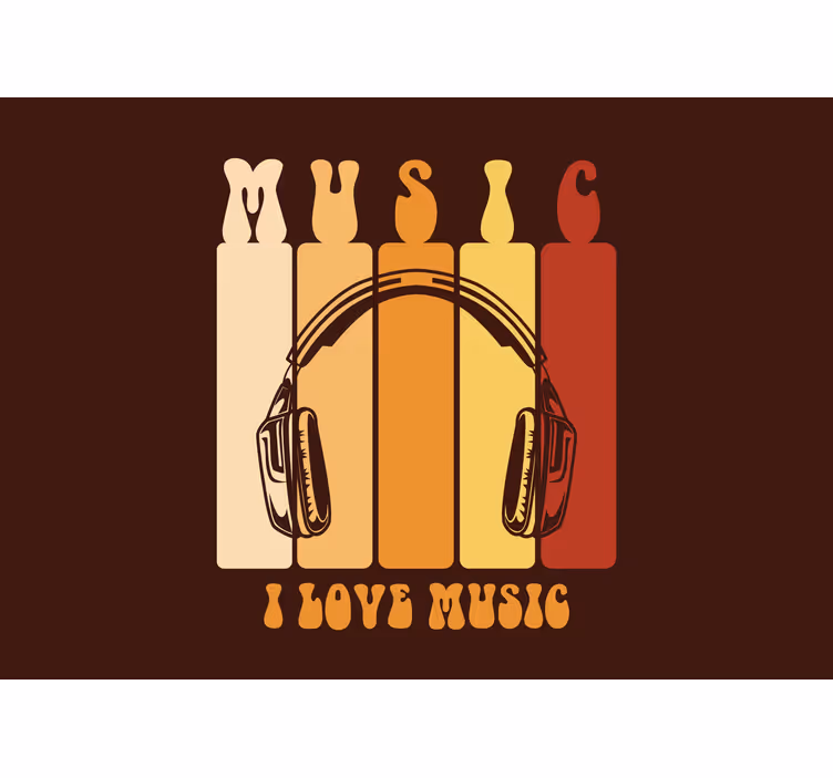 Mural de música gráficos de auriculares - TenVinilo