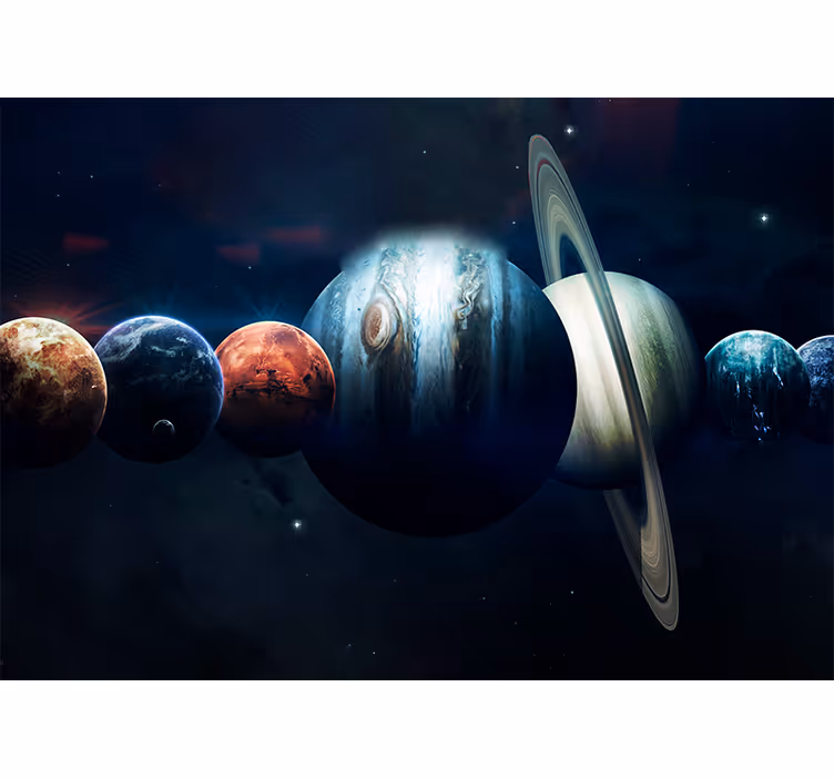 Mural del espacio planetas en órbita - TenVinilo