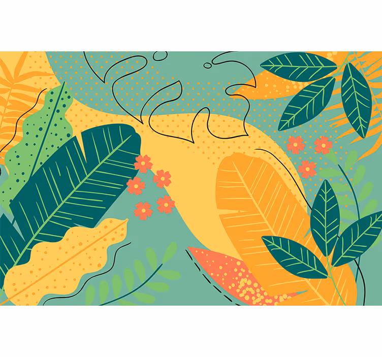 Mural de naturaleza decoración de hojas tropicales - TenVinilo