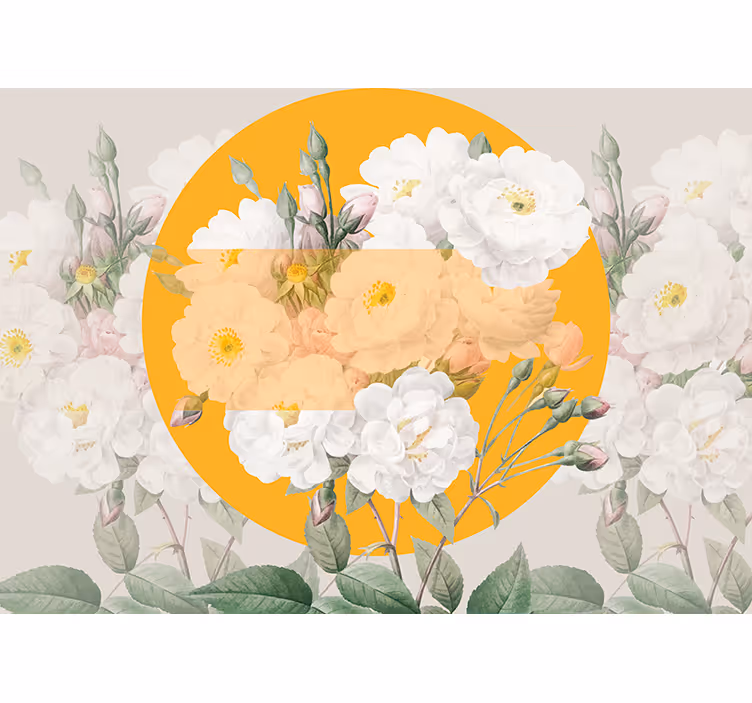Mural de flores composición floral exuberante - TenVinilo