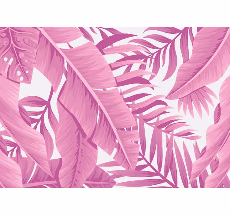 Mural de naturaleza diseño tropical rosa - TenVinilo