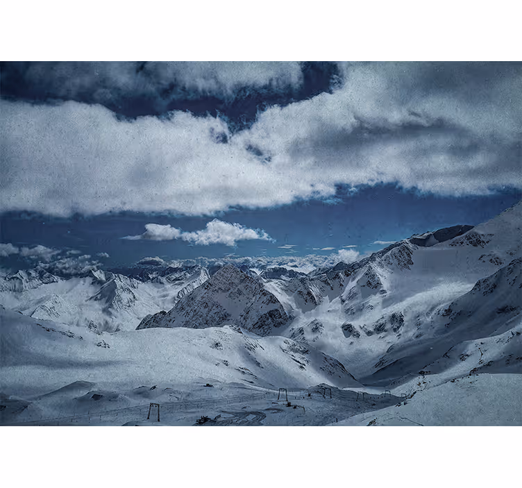 Fotomural de bosque Nieve y nubes - TenVinilo