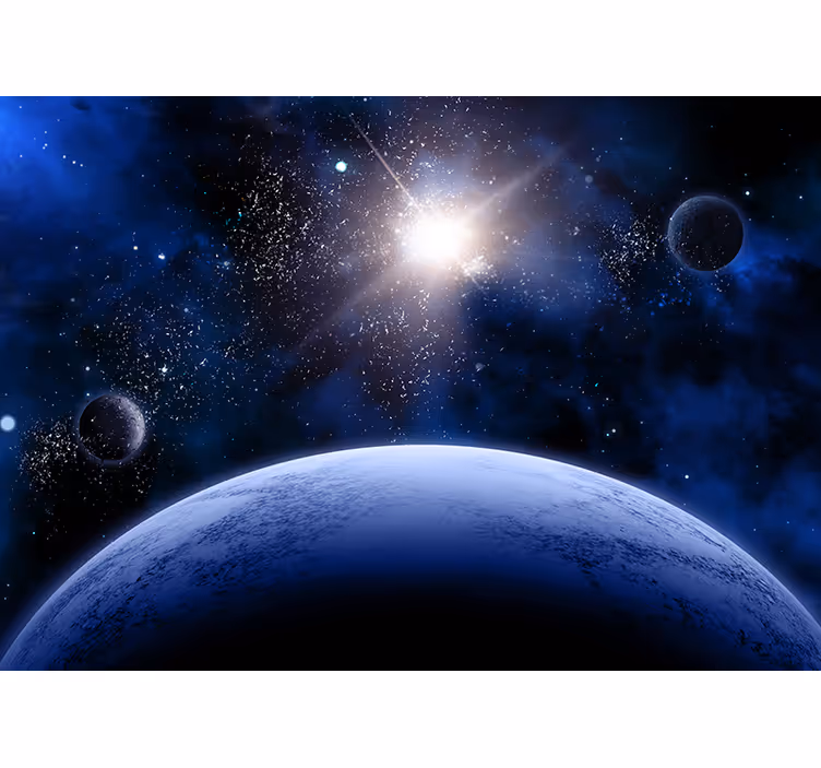 Mural del espacio perspectiva orbital celestial - TenVinilo