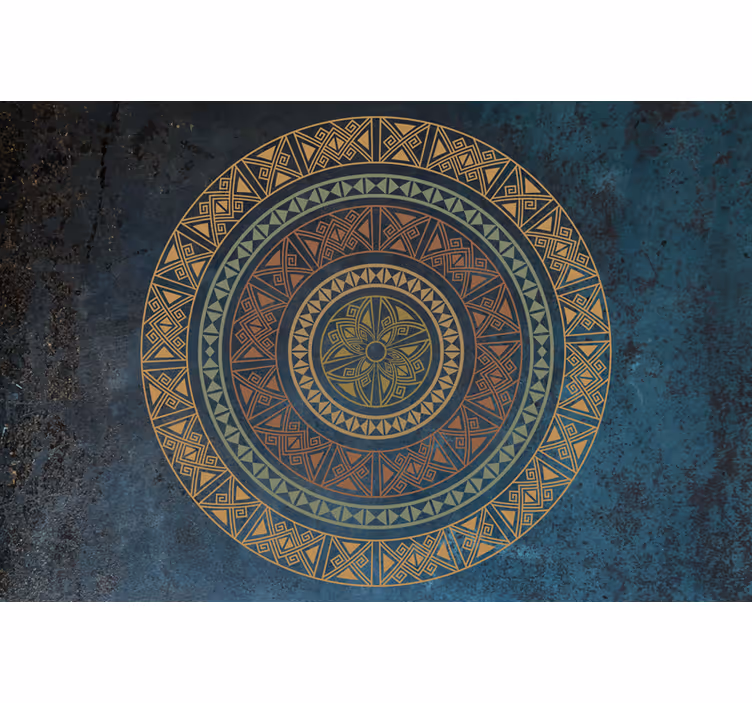 Mural de mandala con arreglos geométricos complejos - TenVinilo