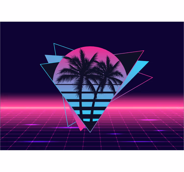 Fotomural retro Palmera estilo vaporwave - TenVinilo