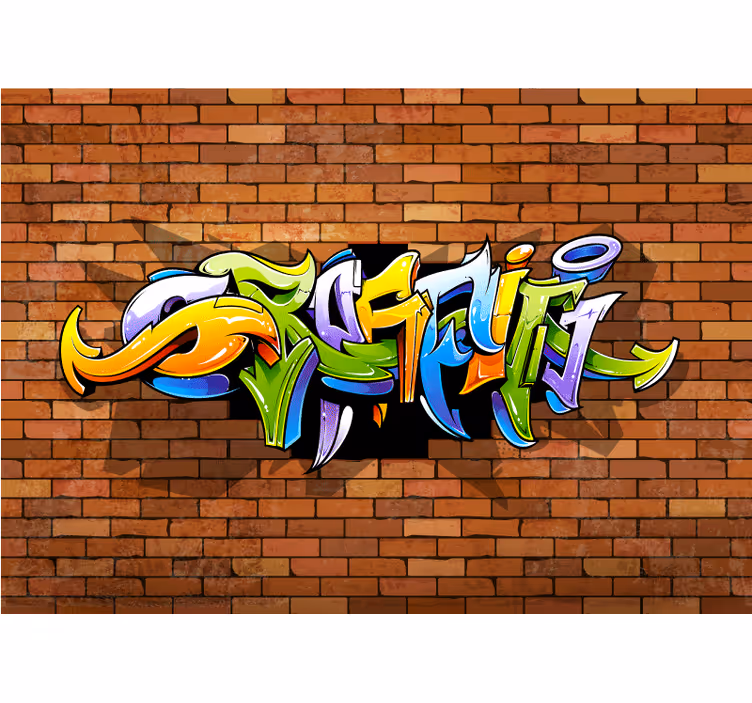 Mural graffiti letras urbanas coloridas - TenVinilo