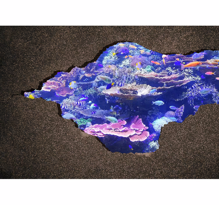 Mural de naturaleza paisaje de coral bajo las olas - TenVinilo