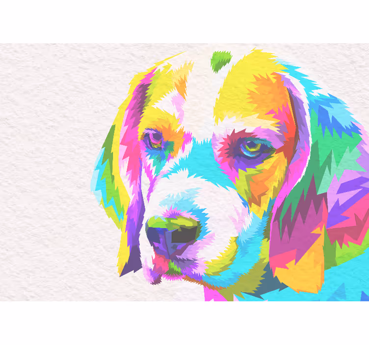 Mural de animales retrato colorido de perro - TenVinilo