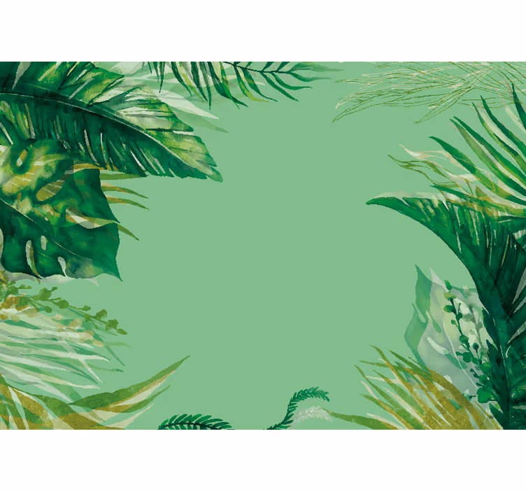 Mural de naturaleza composición de follaje tropical - TenVinilo