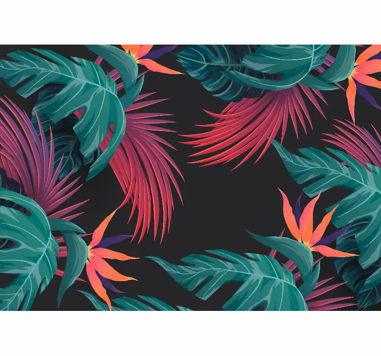 Mural de naturaleza racimo de hojas tropicales - TenVinilo