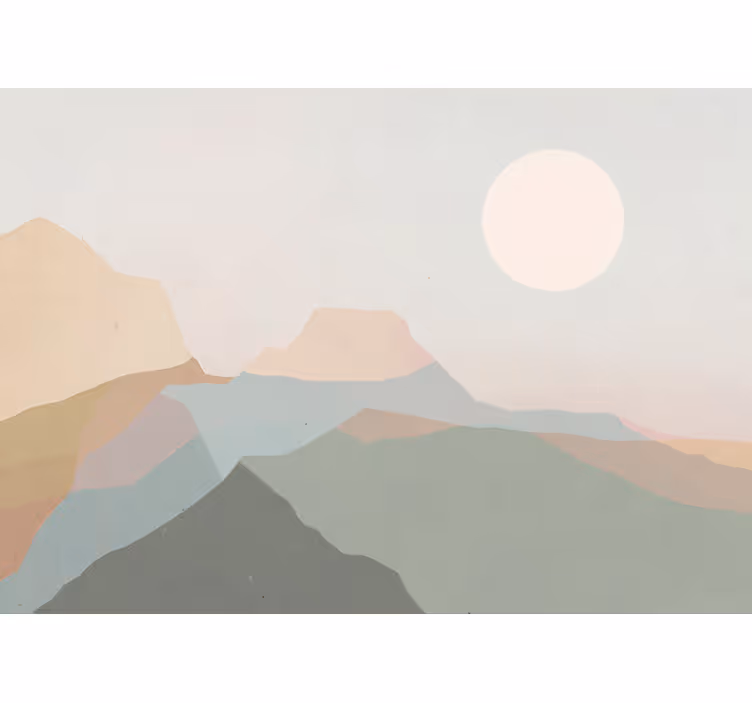 Mural de paisajes vista del crepúsculo en la montaña - TenVinilo