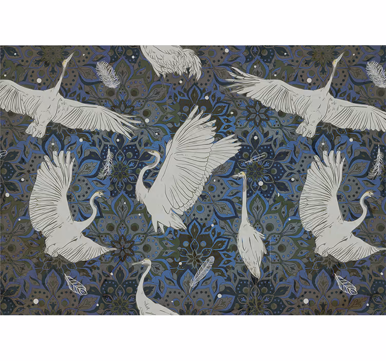Mural de animales motivo de grúas elegantes - TenVinilo