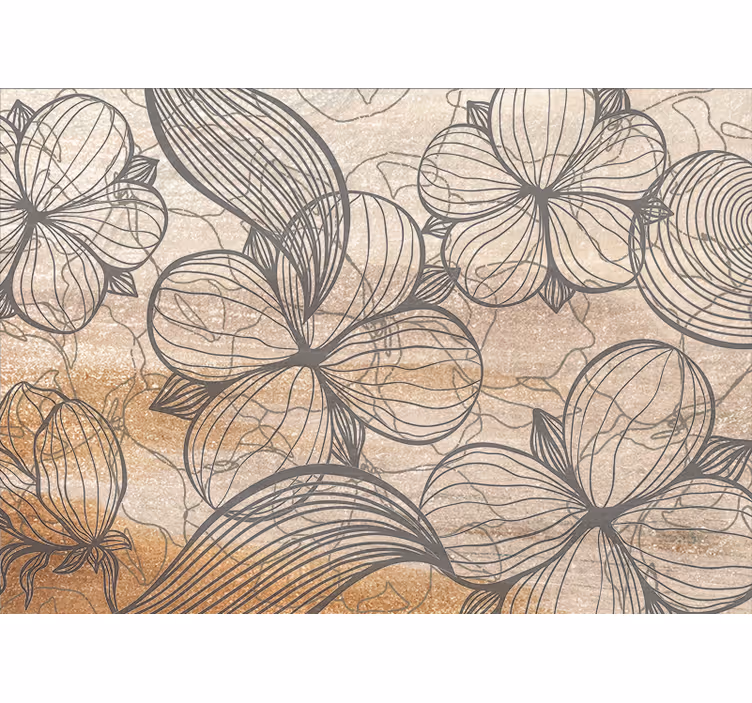 Mural de flores patrones florales elegantes - TenVinilo