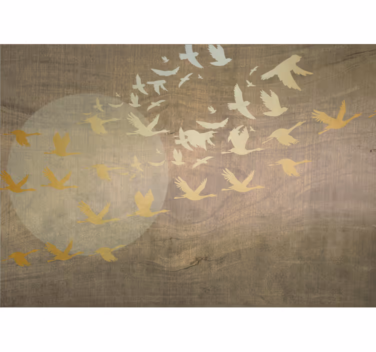 Mural de naturaleza pájaros en vuelo - TenVinilo