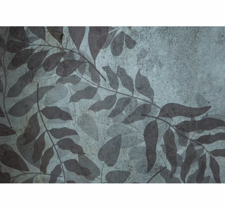 Mural de naturaleza patrones de hojas atenuadas - TenVinilo