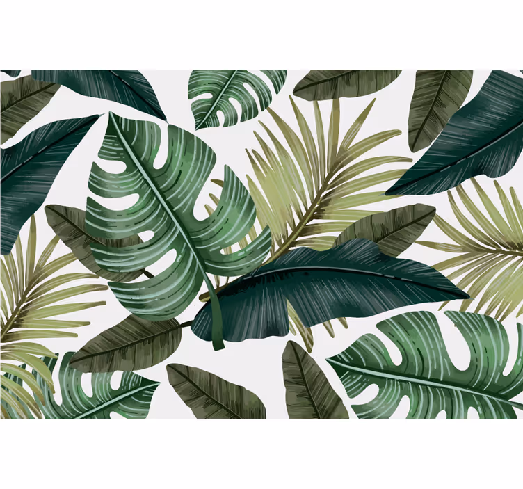 Mural de naturaleza motivo de vegetación tropical - TenVinilo