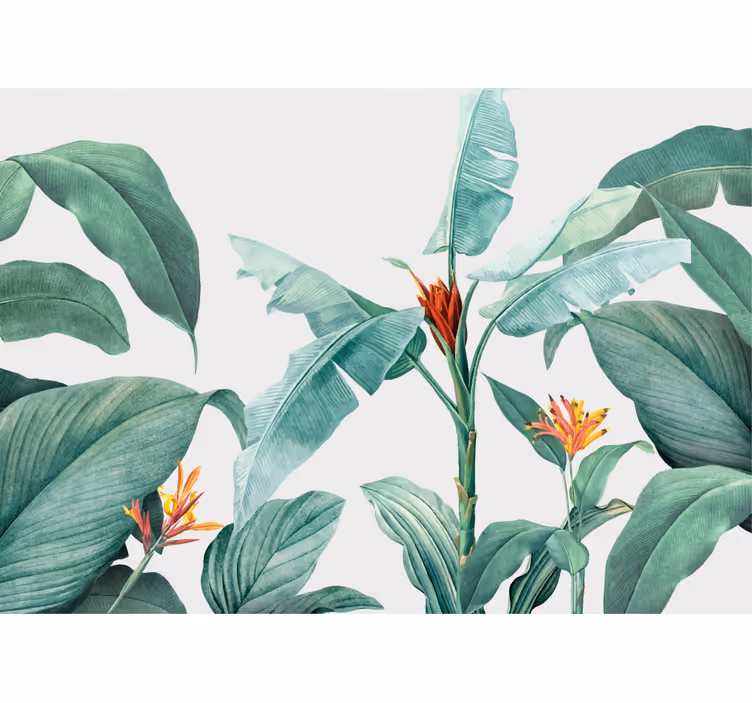 Mural flores arreglo de plantas tropicales - TenVinilo