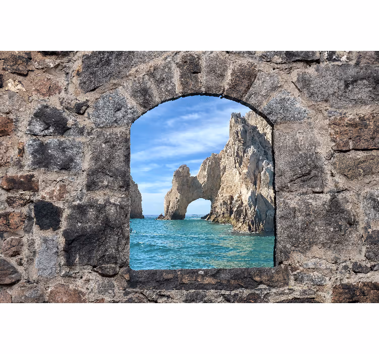 Mural de mar vista del arco rocoso - TenVinilo