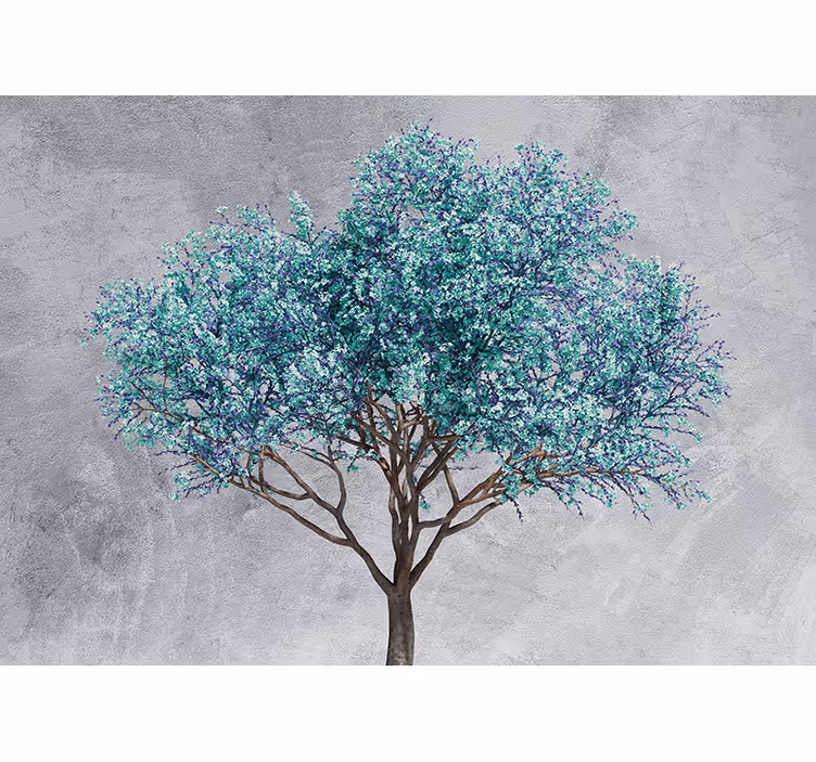 Mural de árboles Árbol con hojas estilizadas - TenVinilo