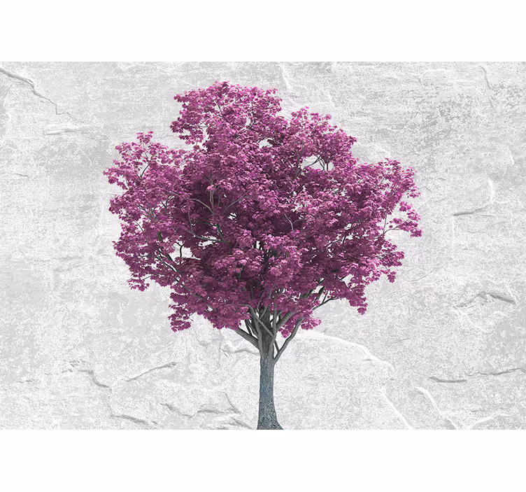 Mural de flores flores de árbol púrpura - TenVinilo