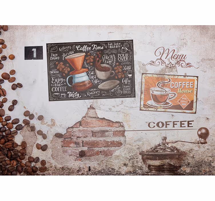 Mural de frases menú del café - TenVinilo