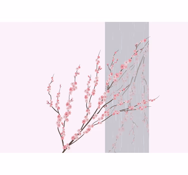 Mural de flores flores rosadas suaves - TenVinilo