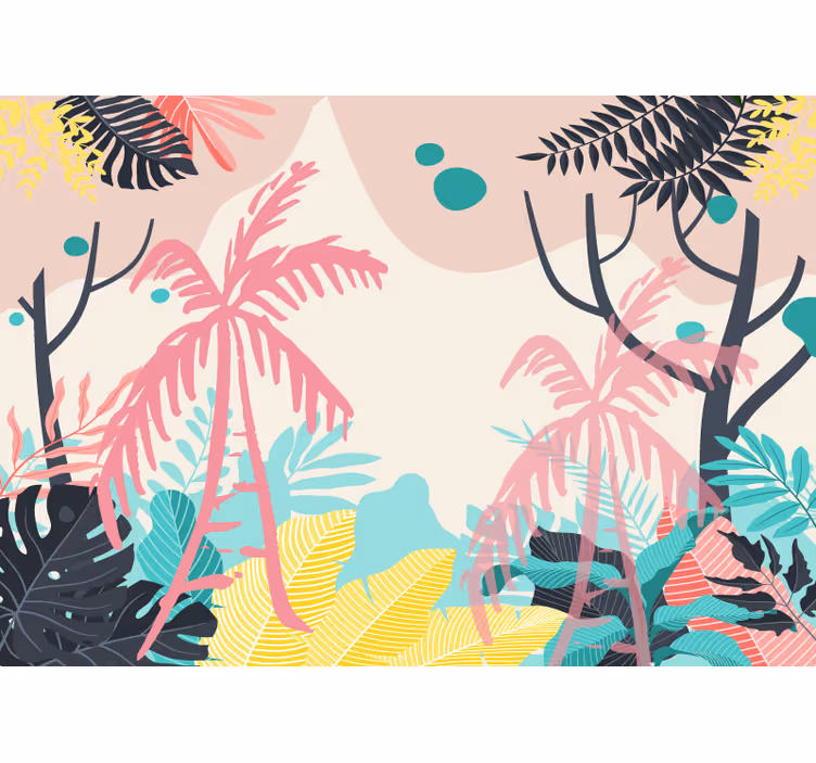 Mural de naturaleza vida de plantas tropicales - TenVinilo