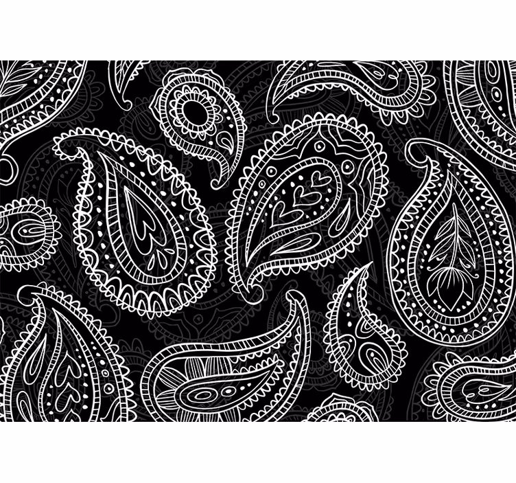 Mural de texturas con intrincados patrones paisley - TenVinilo