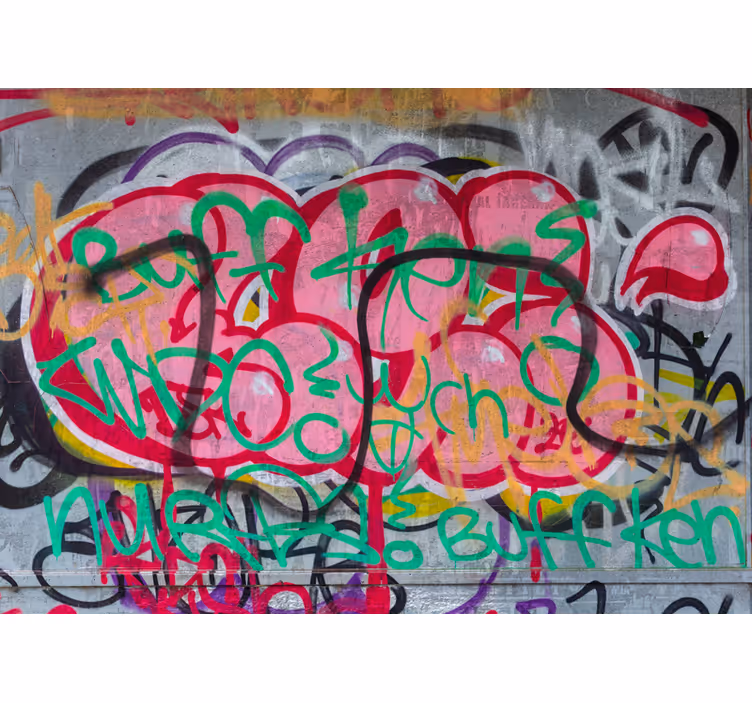 Mural graffiti arte urbano vibrante - TenVinilo
