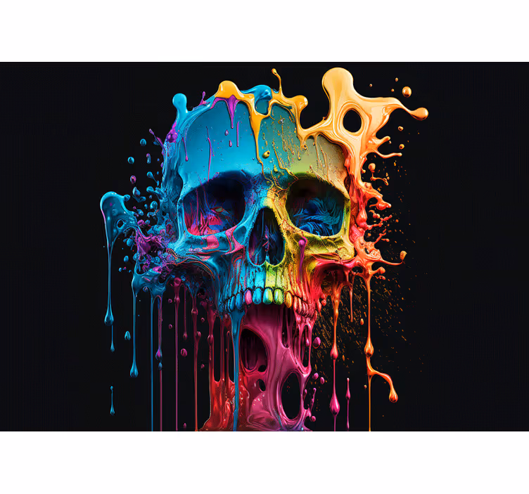 Arte de la cabeza de la muerte mural de pared - TenVinilo
