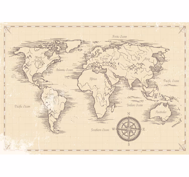 Fotomural para oficina mapa del mundo antiguo - TenVinilo