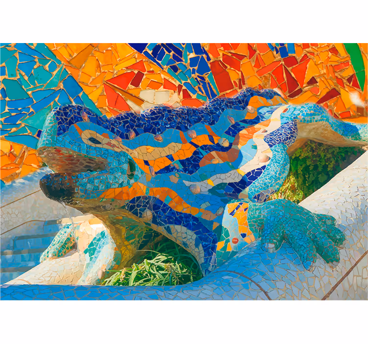 Mural de arte imágenes de mosaico serpentino - TenVinilo