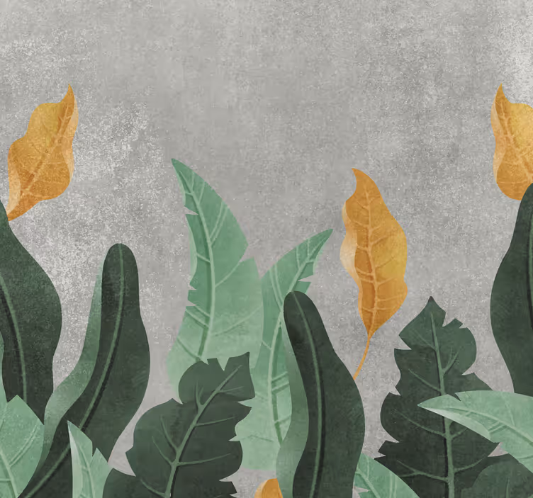 Fotomural salón plantas en concreto - TenVinilo