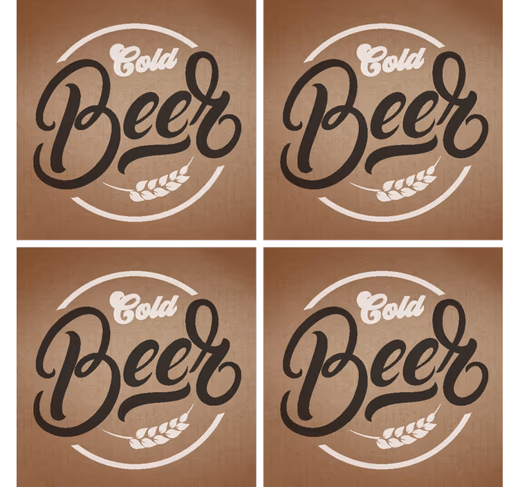 Posavasos cerveza tipografía fría y elegante - TenVinilo