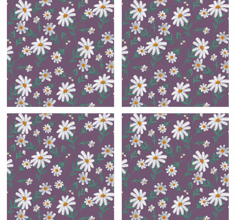 Posavasos patrón floral púrpura - TenVinilo