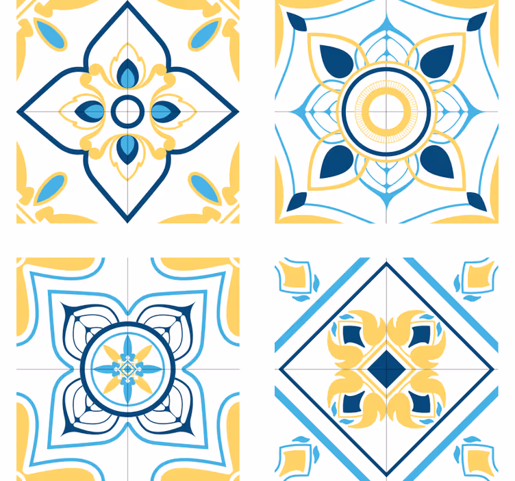Posavasos azulejo patrones de baldosas geométricas - TenVinilo
