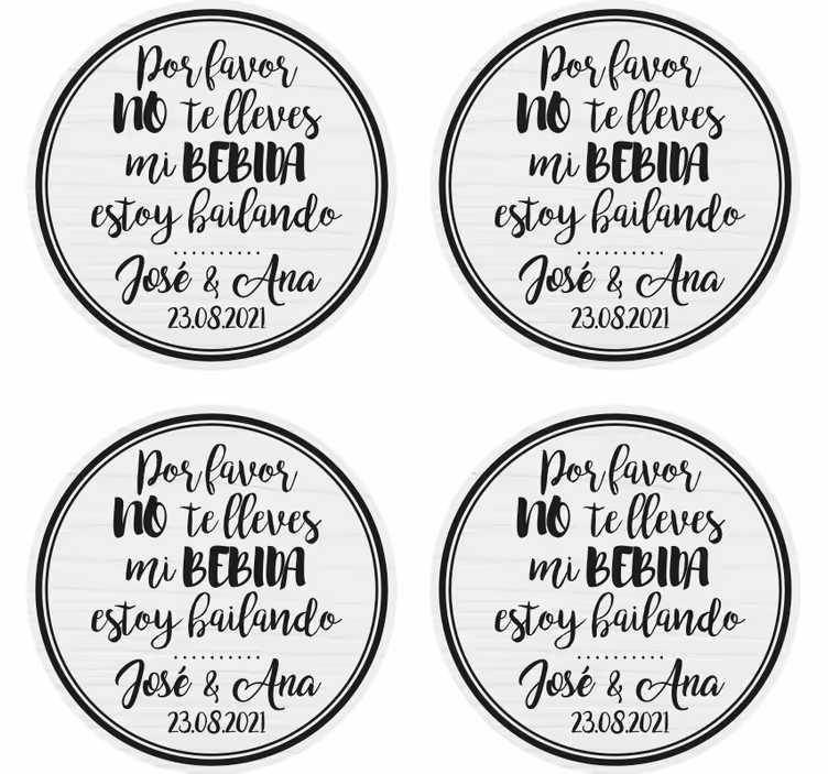 Posavasos boda No te lleves mi bebida - TenVinilo