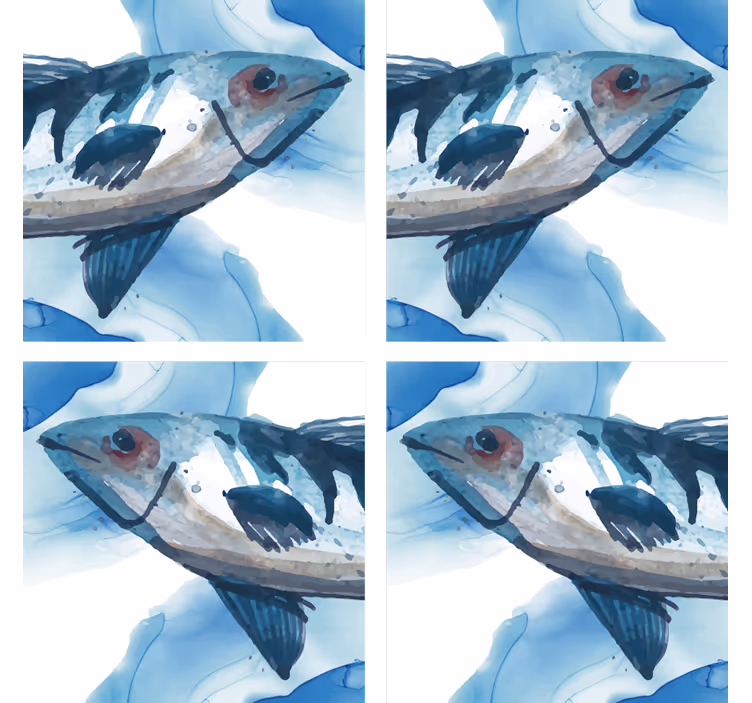 Posavasos frikis ilustración de peces acuarelados - TenVinilo