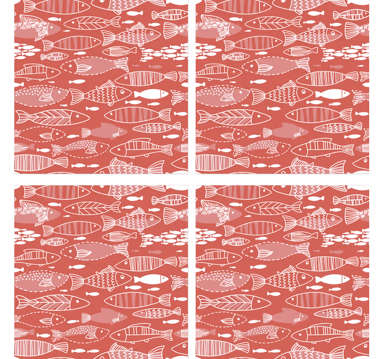 Posavasos moderno fondo de patrón de peces - TenVinilo