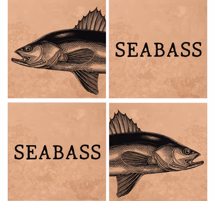 Posavasos personalizable arte de ilustración de seabass - TenVinilo